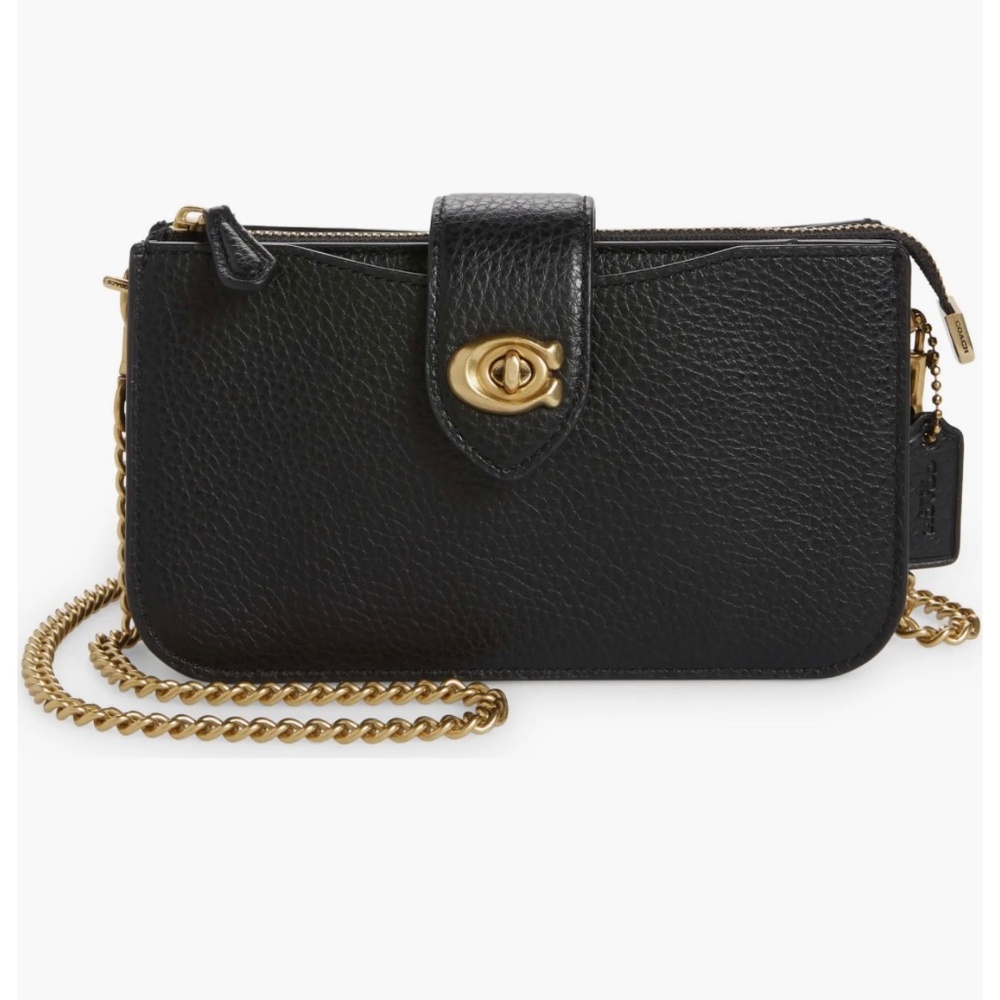 COACH women’s  Pebbled Leather Crossbody Bag